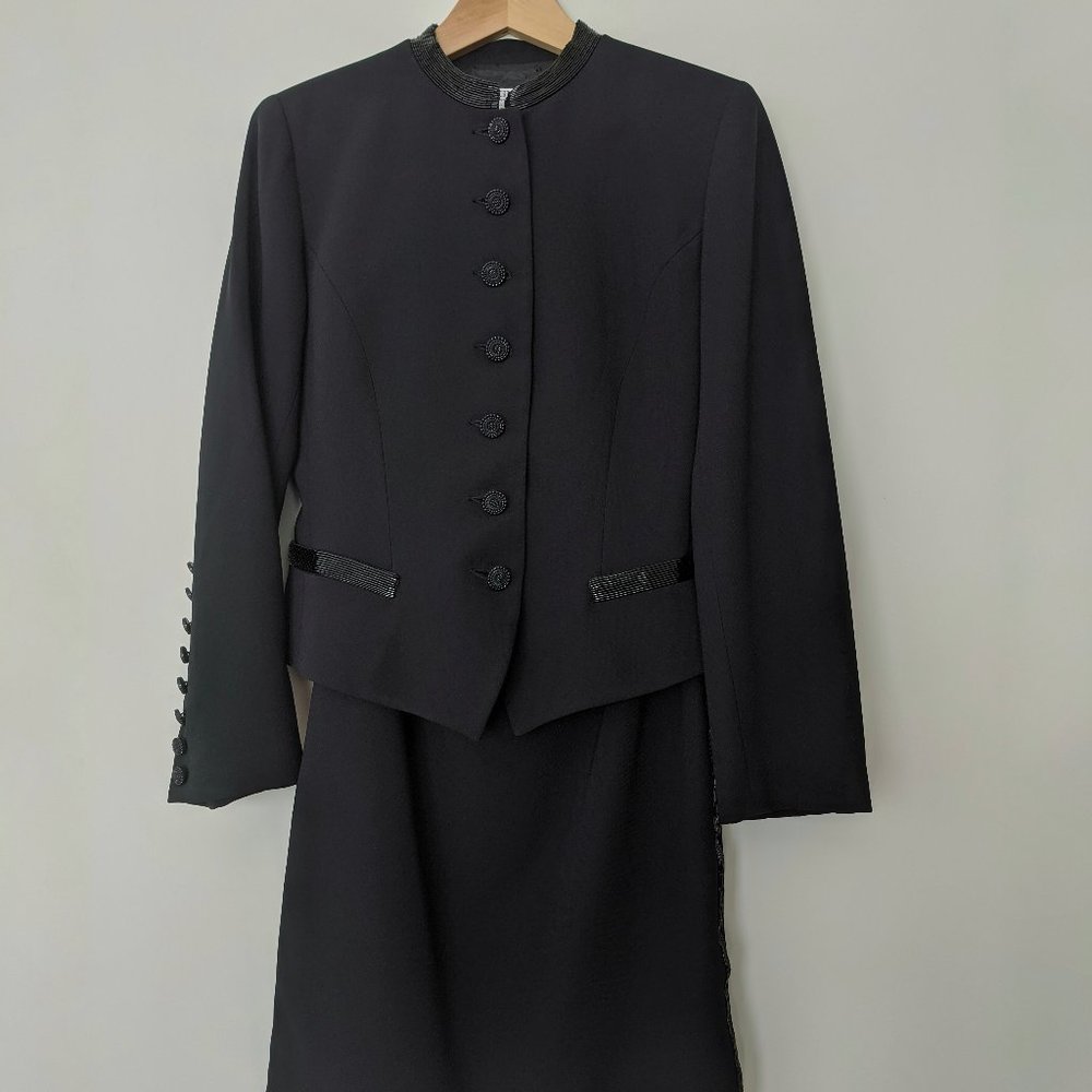 black Badgley Mischka Dress skirt suit vintage 90s
